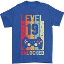 19th Birthday 19 Year Old Level Up Gamming Mens T-Shirt 100% Cotton Royal Blue
