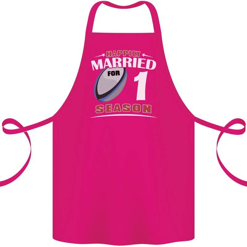 1 Year Wedding Anniversary 1st Rugby Cotton Apron 100% Organic Pink