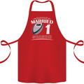 1 Year Wedding Anniversary 1st Rugby Cotton Apron 100% Organic Red