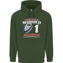 1 Year Wedding Anniversary 1st Rugby Mens 80% Cotton Hoodie Forest Green
