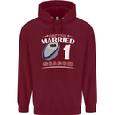 1 Year Wedding Anniversary 1st Rugby Mens 80% Cotton Hoodie Maroon