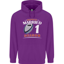 1 Year Wedding Anniversary 1st Rugby Mens 80% Cotton Hoodie Purple