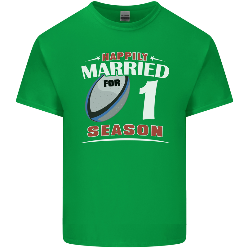 1 Year Wedding Anniversary 1st Rugby Mens Cotton T-Shirt Tee Top Irish Green