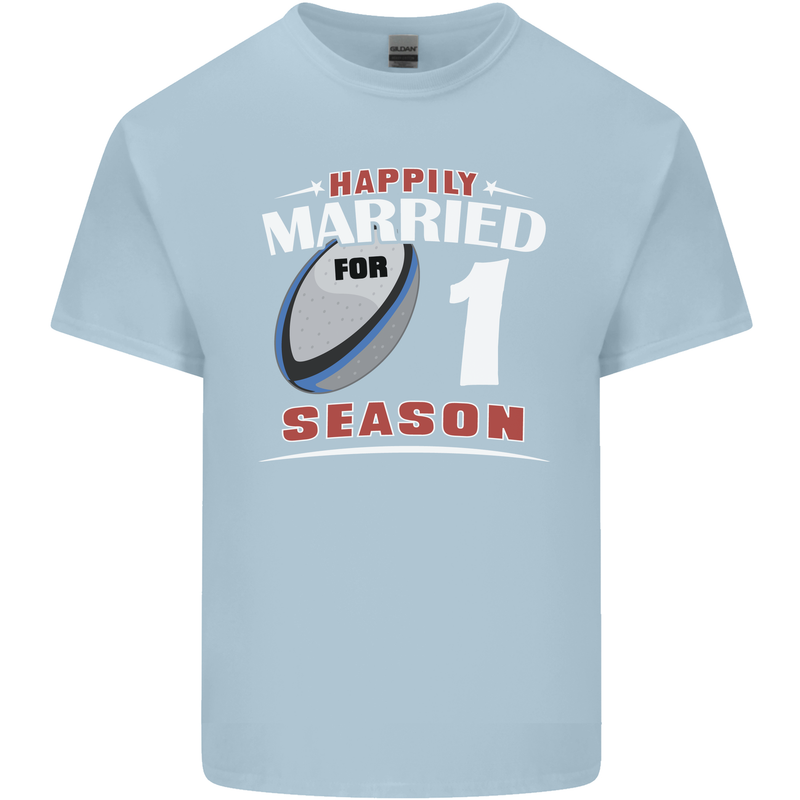 1 Year Wedding Anniversary 1st Rugby Mens Cotton T-Shirt Tee Top Light Blue