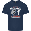 1 Year Wedding Anniversary 1st Rugby Mens Cotton T-Shirt Tee Top Navy Blue
