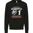 1 Year Wedding Anniversary 1st Rugby Mens Sweatshirt Jumper Black