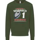 1 Year Wedding Anniversary 1st Rugby Mens Sweatshirt Jumper Forest Green