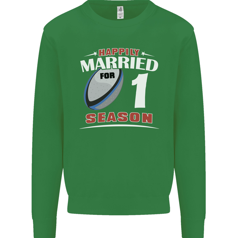 1 Year Wedding Anniversary 1st Rugby Mens Sweatshirt Jumper Irish Green