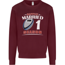 1 Year Wedding Anniversary 1st Rugby Mens Sweatshirt Jumper Maroon