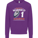 1 Year Wedding Anniversary 1st Rugby Mens Sweatshirt Jumper Purple