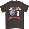 1 Year Wedding Anniversary 1st Rugby Mens T-Shirt 100% Cotton Dark Chocolate