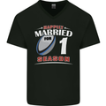 1 Year Wedding Anniversary 1st Rugby Mens V-Neck Cotton T-Shirt Black