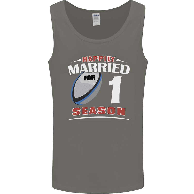 1 Year Wedding Anniversary 1st Rugby Mens Vest Tank Top Charcoal