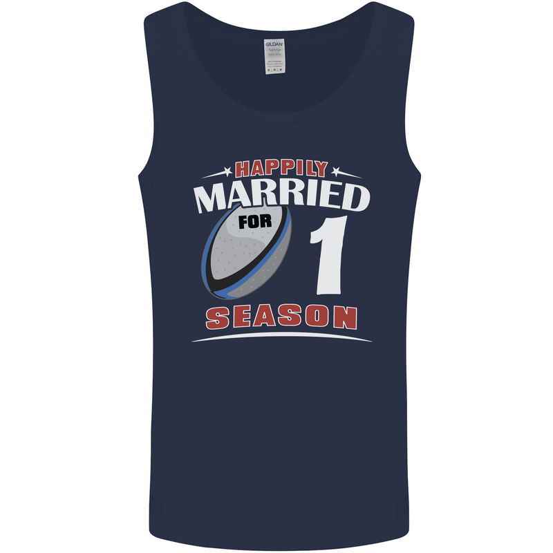 1 Year Wedding Anniversary 1st Rugby Mens Vest Tank Top Navy Blue