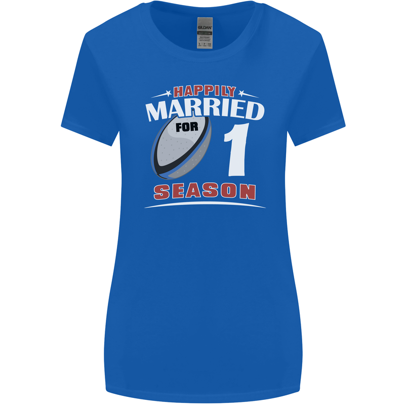 1 Year Wedding Anniversary 1st Rugby Womens Wider Cut T-Shirt Royal Blue