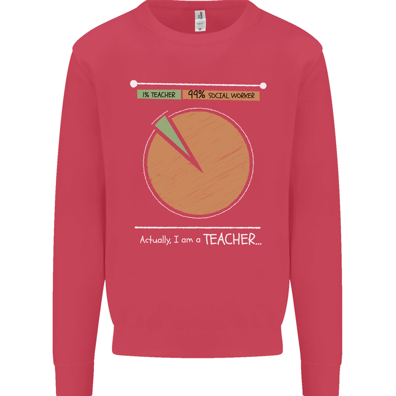 1% Teacher 99% Social Worker Teaching Kids Sweatshirt Jumper Heliconia