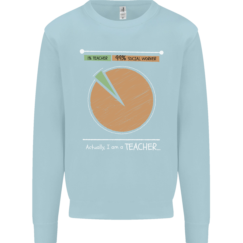 1% Teacher 99% Social Worker Teaching Kids Sweatshirt Jumper Light Blue