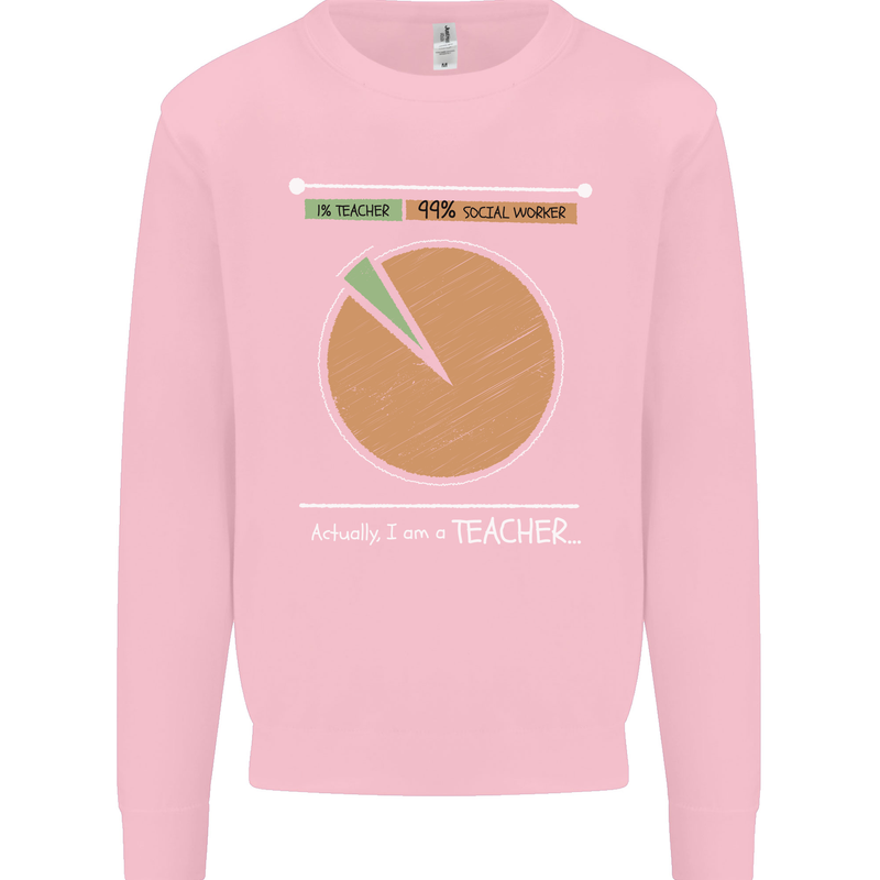 1% Teacher 99% Social Worker Teaching Kids Sweatshirt Jumper Light Pink