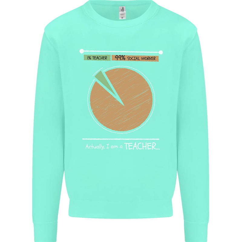 1% Teacher 99% Social Worker Teaching Kids Sweatshirt Jumper Peppermint