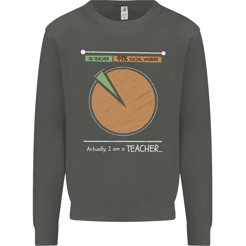 1% Teacher 99% Social Worker Teaching Kids Sweatshirt Jumper Storm Grey