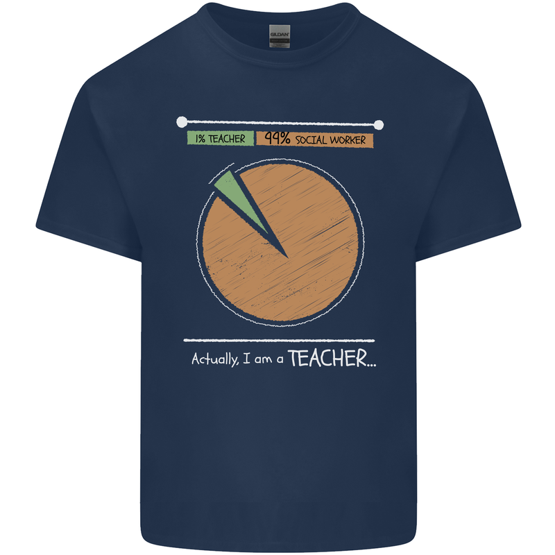 1% Teacher 99% Social Worker Teaching Kids T-Shirt Childrens Navy Blue