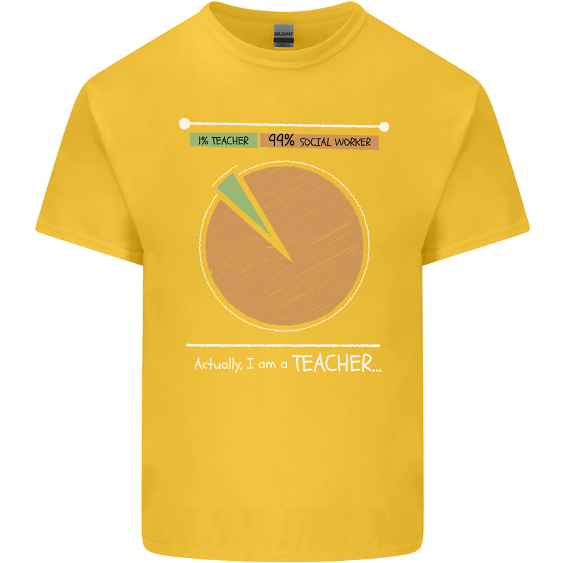 1% Teacher 99% Social Worker Teaching Kids T-Shirt Childrens Yellow
