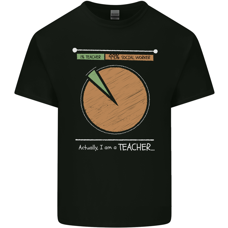 1% Teacher 99% Social Worker Teaching Mens Cotton T-Shirt Tee Top Black