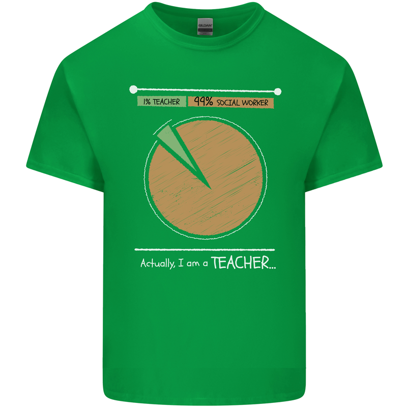 1% Teacher 99% Social Worker Teaching Mens Cotton T-Shirt Tee Top Irish Green