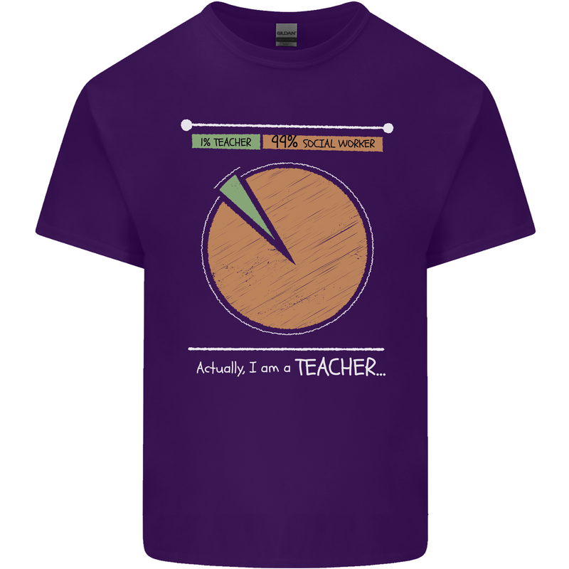1% Teacher 99% Social Worker Teaching Mens Cotton T-Shirt Tee Top Purple