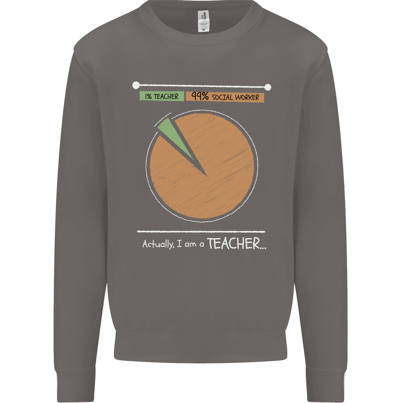 1% Teacher 99% Social Worker Teaching Mens Sweatshirt Jumper Charcoal