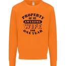 1st Wedding Anniversary 1 Year Funny Wife Mens Sweatshirt Jumper Orange