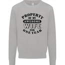 1st Wedding Anniversary 1 Year Funny Wife Mens Sweatshirt Jumper Sports Grey