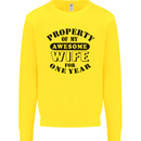 1st Wedding Anniversary 1 Year Funny Wife Mens Sweatshirt Jumper Yellow
