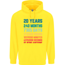 20th Birthday 20 Year Old Mens 80% Cotton Hoodie Yellow