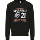 21 Year Wedding Anniversary 21st Rugby Mens Sweatshirt Jumper Black