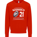 21 Year Wedding Anniversary 21st Rugby Mens Sweatshirt Jumper Bright Red