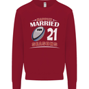 21 Year Wedding Anniversary 21st Rugby Mens Sweatshirt Jumper Red