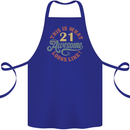 21st Birthday 21 Year Old Awesome Looks Like Cotton Apron 100% Organic Royal Blue