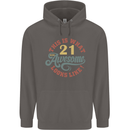 21st Birthday 21 Year Old Awesome Looks Like Mens 80% Cotton Hoodie Charcoal
