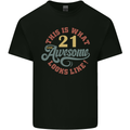 21st Birthday 21 Year Old Awesome Looks Like Mens Cotton T-Shirt Tee Top Black