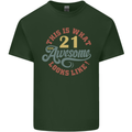 21st Birthday 21 Year Old Awesome Looks Like Mens Cotton T-Shirt Tee Top Forest Green