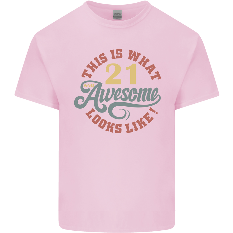 21st Birthday 21 Year Old Awesome Looks Like Mens Cotton T-Shirt Tee Top Light Pink