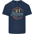 21st Birthday 21 Year Old Awesome Looks Like Mens Cotton T-Shirt Tee Top Navy Blue