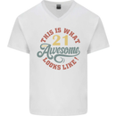21st Birthday 21 Year Old Awesome Looks Like Mens V-Neck Cotton T-Shirt White