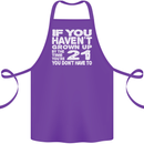21st Birthday 21 Year Old Don't Grow Up Funny Cotton Apron 100% Organic Purple