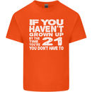 21st Birthday 21 Year Old Don't Grow Up Funny Mens Cotton T-Shirt Tee Top Orange