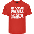 21st Birthday 21 Year Old Don't Grow Up Funny Mens Cotton T-Shirt Tee Top Red