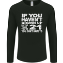 21st Birthday 21 Year Old Don't Grow Up Funny Mens Long Sleeve T-Shirt Black