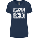 21st Birthday 21 Year Old Don't Grow Up Funny Womens Wider Cut T-Shirt Navy Blue
