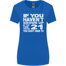 21st Birthday 21 Year Old Don't Grow Up Funny Womens Wider Cut T-Shirt Royal Blue